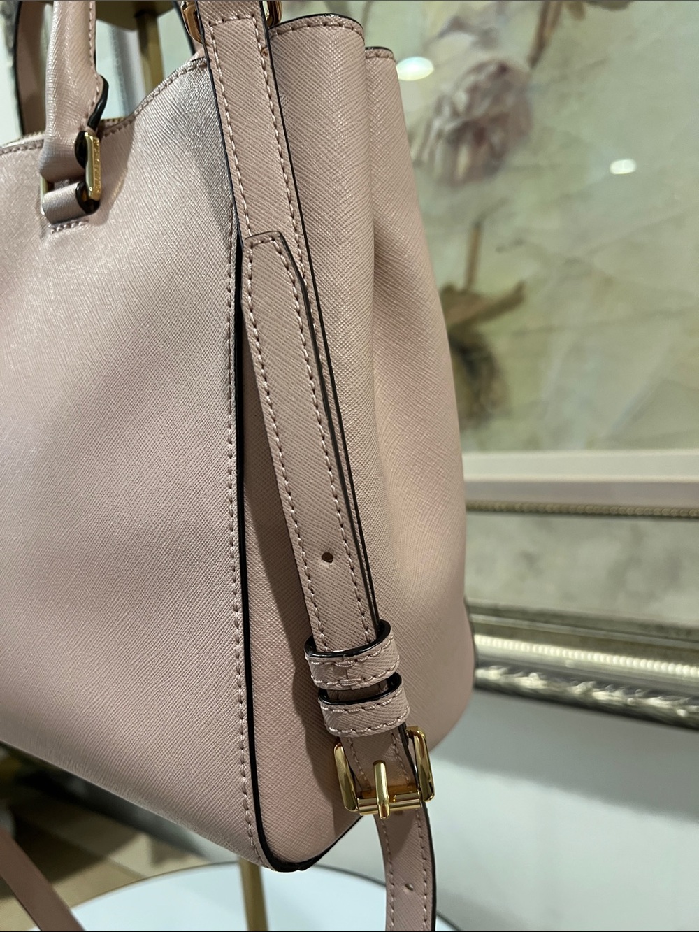 MICHAEL Michael Kors Blush Pink Ballet MD Satchel Crossbody NWT MSRP $328 - Picture 4 of 16